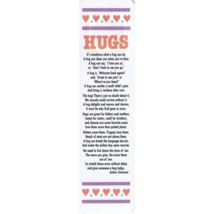 Vintage 1986 TAB-MARKS Hugs Plastic Bookmark Retro Kitsch Friendship Hearts